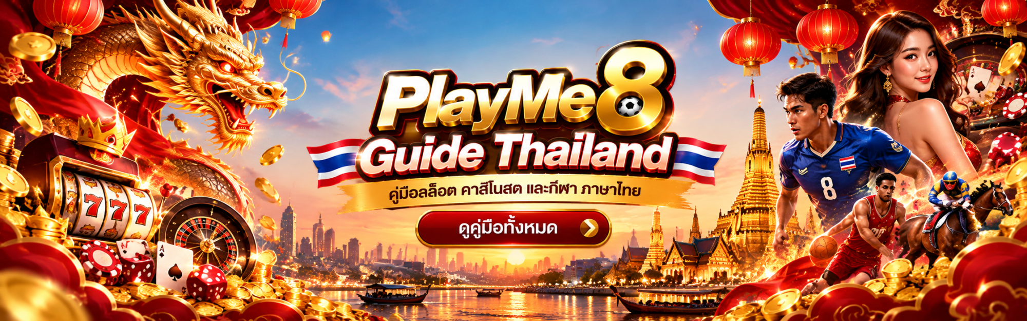 PlayMe8 Guide Thailand คู่มือสล็อต คาสิโนสด และกีฬา ภาษาไทย